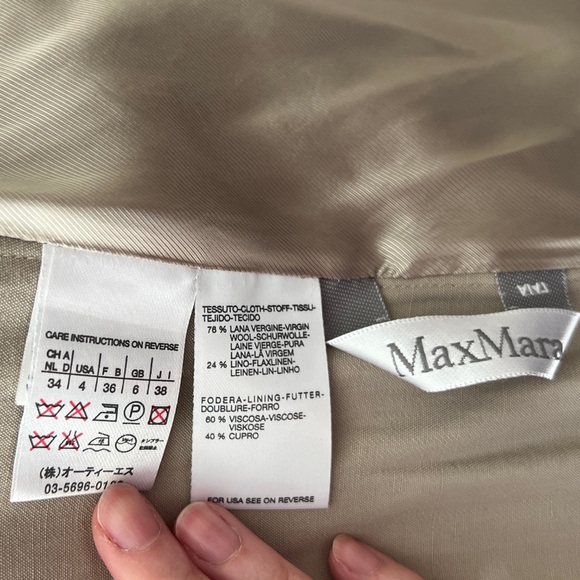 Rare Vintage Beige MaxMara Wool/Linen Long Coat Size Small - Picture 12 of 12